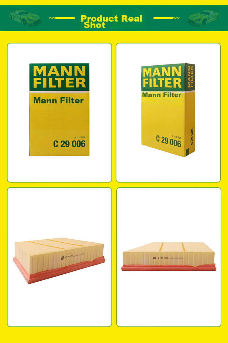 MANNFILTER Air Filter, Air Filter Element, Air Filter C29006, Range Rover Evoque 2.0T, Discovery Sport 2.0, Discovery Sport II 9