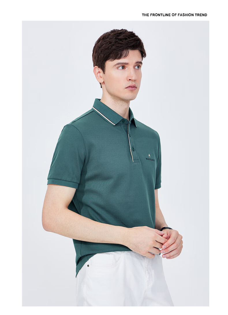 Navigare Men's Sweat-Free Short-Sleeve Commuter Casual Polo Shirt with Collar, 1325524566 30
