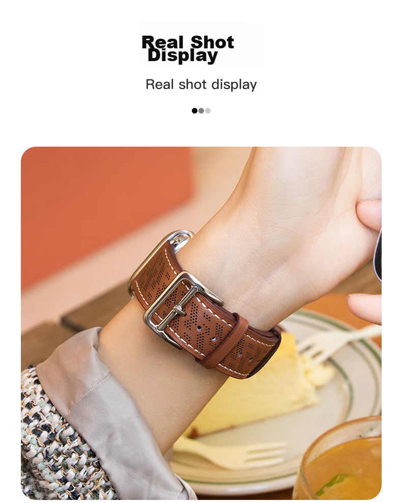 Weiqiantu [Genuine Leather Watch Strap] Compatible with Apple Watch Series 12/11 Strap, Genuine Leather Apple IWatch Series 12/11/10/9 Strap, SE3/ultra4/3/2 Men's And Women's Styles 7