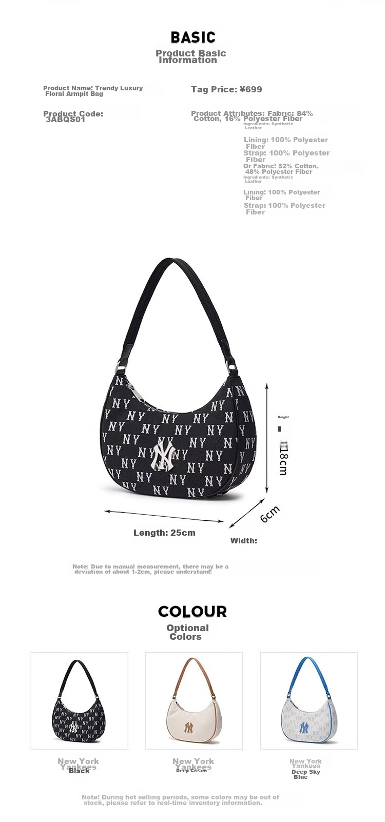 MLB Vintage Floral Pattern Crossbody Bag, Versatile Commuter Bag, Birthday Gift, 3ABQS014N-50CGL 2