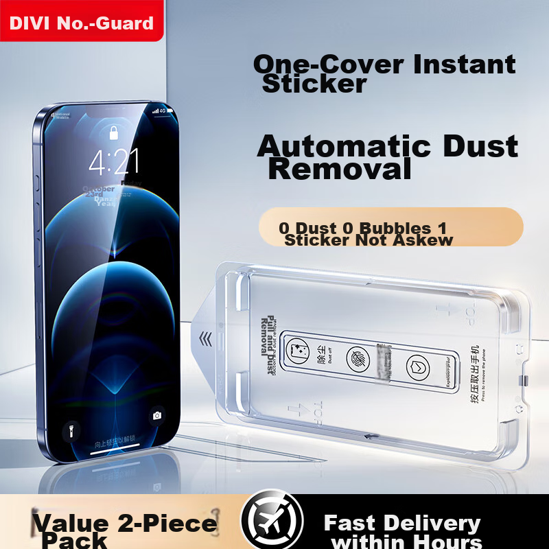 DIVI [Super Value 2-Pack] Tempered Glass Screen Protector for Apple IPhone 12/12 Pro, Dust-Proof, Shatterproof, Anti-Fingerprint, Ultra-Thin, Full Coverage, Dust-Free Installation Film