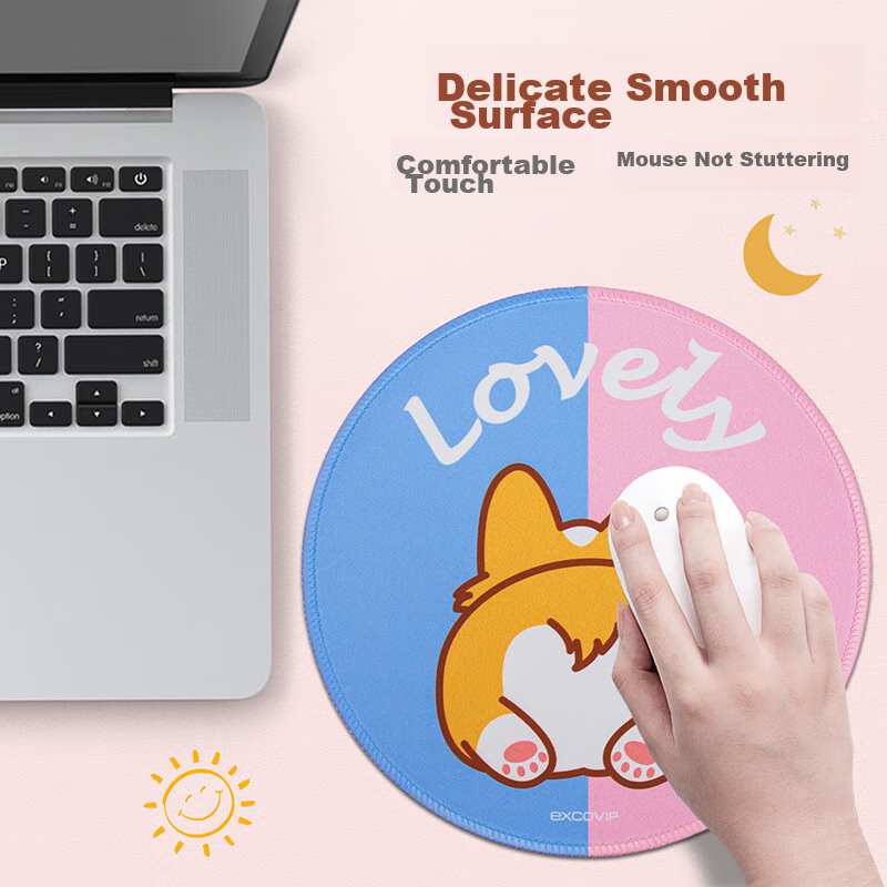 EXCO Cartoon Anime Mouse Pad Effort Mini Small Rectangular Edge-Locked Computer Office Cute Small Desktop Gaming Laptop Mat 0675 8