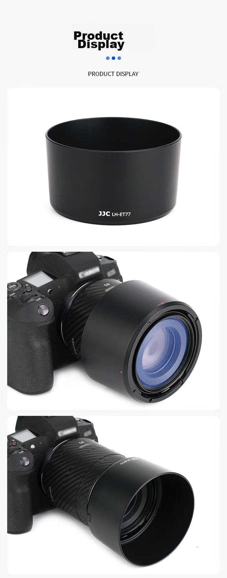 JJC Compatible with Canon ET-77 Lens Hood RF 85mm F/2 Macro IS STM Lens, 67mm, for R5 R6 RP 7