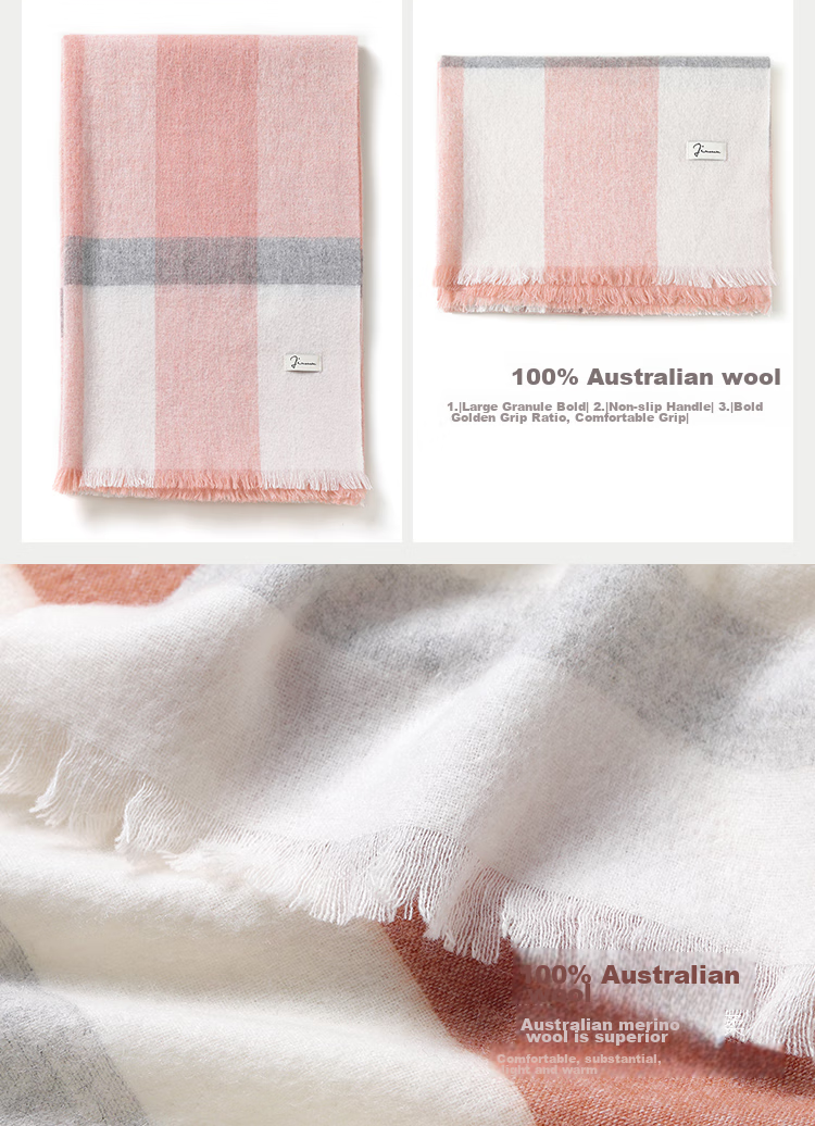 JIUMU Pure Wool Scarf for Women, Autumn And Winter Neck Warmer, Ladies' Warm Shawl, Gift for Women on National Day Or Birthday, Gift Box Packaging 23