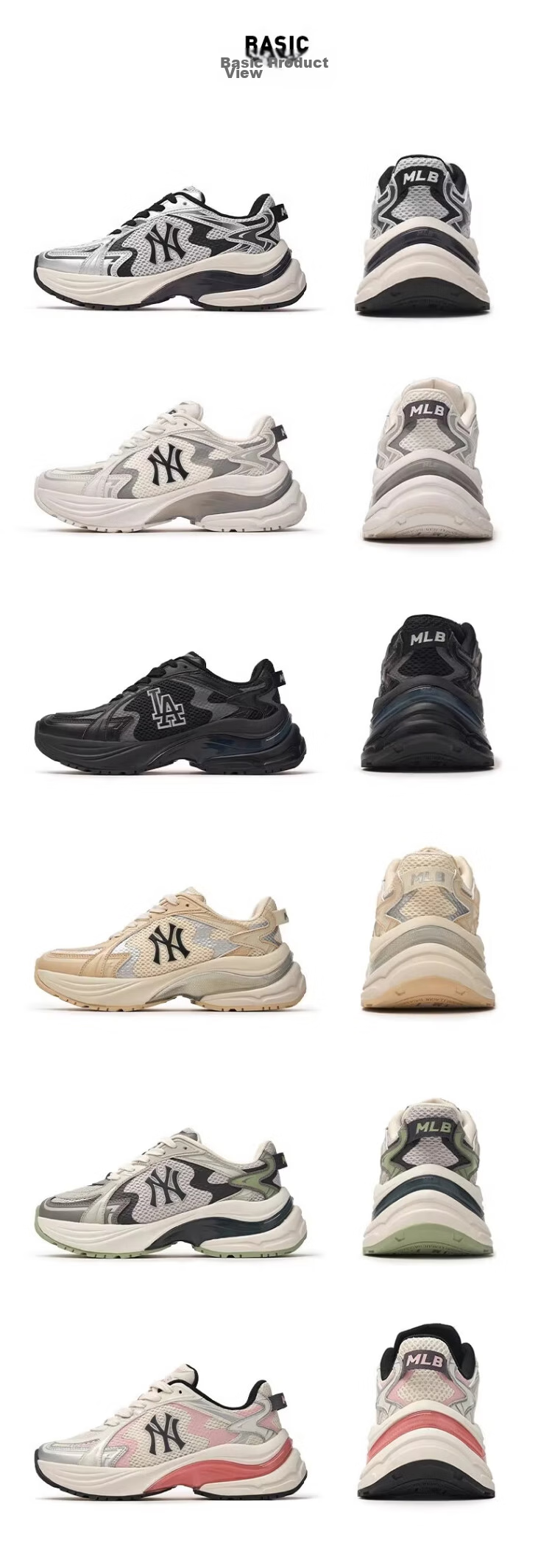 MLB Shoes for Men And Women, Dad Sneakers, Casual Sports Vans, KARINA Style 3ARNSPL4N-50GRS 10