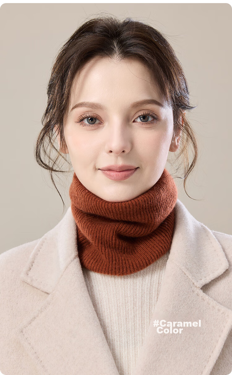 JIUMU Cashmere Warm Neck Gaiter for Women, Autumn And Winter Thickened Cold-Proof Neck Protector, Women's Neck Warmer, Winter Wool Scarf for Wome 13