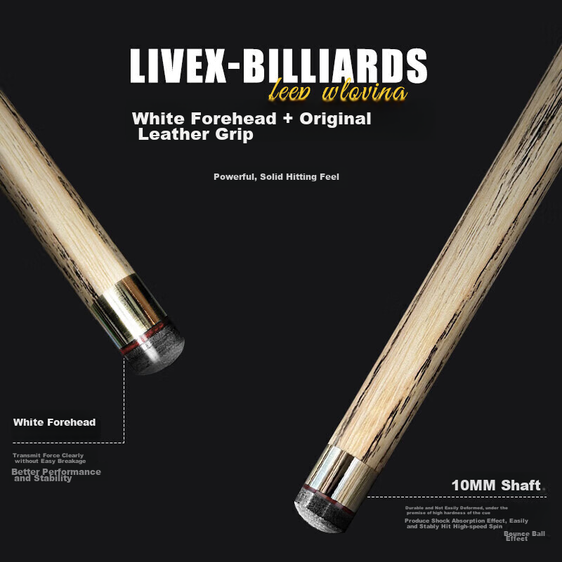LIVEX Zhanshen Pool Cue, Small Tip Cue, Snooker Black 8 Ball Cue, Eight-Ball Detachable Billiard Cue, American 16-Color Nine-Ball Cue