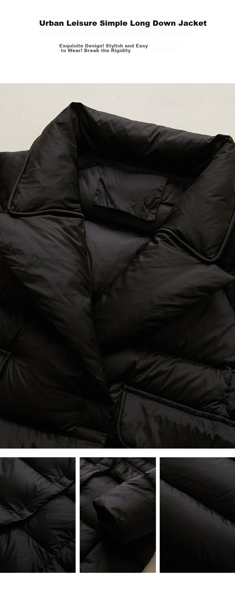 Dme [90% Down Filled Thickened Fluffy down] New Winter Style Lapel Long Warm down Jacket for Wome 2