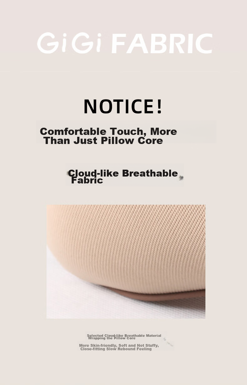 GiGi Car Headrest, G-1063 Space Memory Foam Bone Pillow, Vehicle Neck Pillow, Headrest, Apricot Color 8