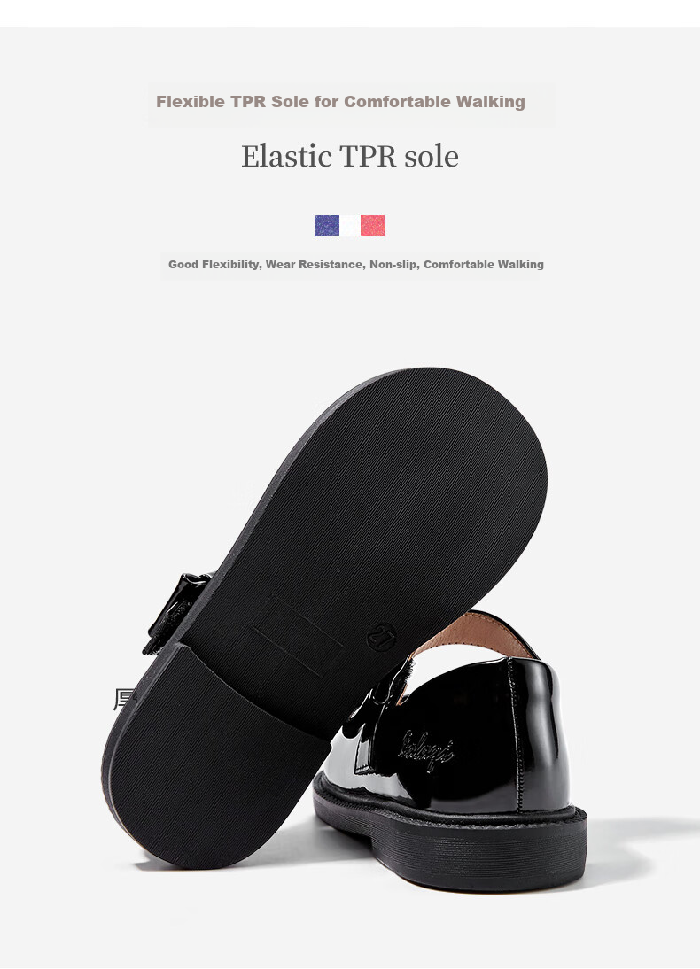 Balaqi Children's Girls' Spring and Autumn Patent Leather Shoes Performance School Shoes BL3308 Black (Patent) Size 37 7