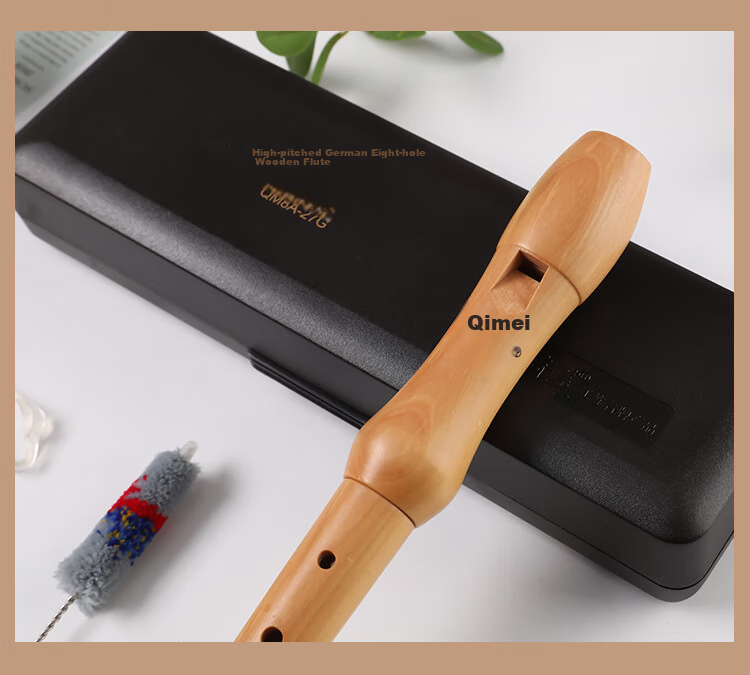 Qimei 8-Hole Wooden Flute, German-Style Eight-Hole Wooden Vertical Flute, Classroom Instrument, Resin Case Packaging, with Teaching Materials 11