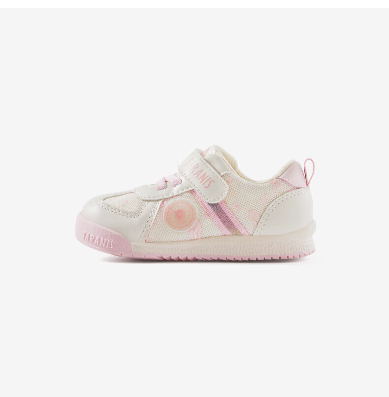TARANIS Spring Toddler Shoes, Breathable Infant Shoes, Non-Slip Soft Sole, Functional Shoes for Baby Boys And Girls, Apricot/white, Size 19 24