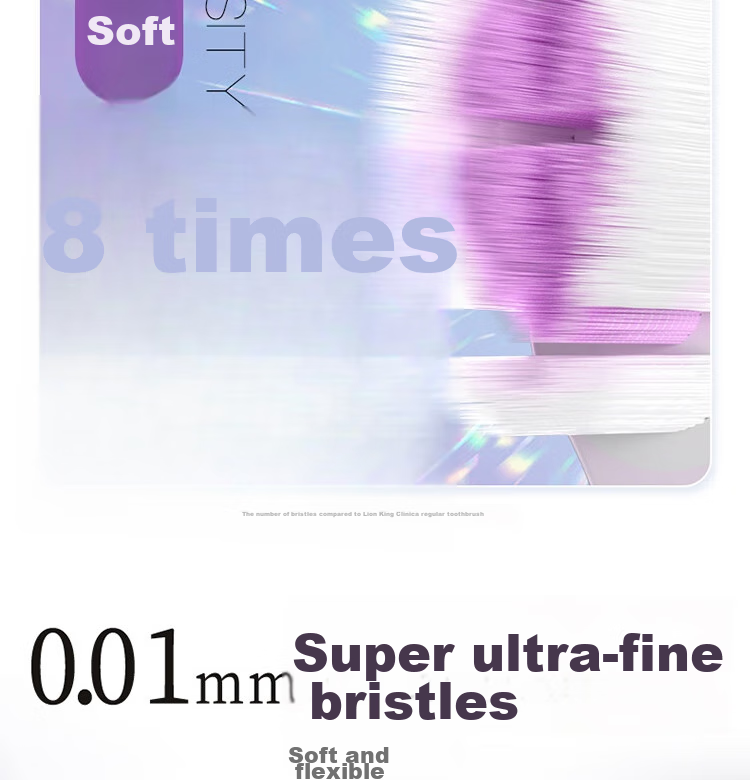 Lion Fine Bristle Cleaning Toothbrush, Small Head, 2-Pack, Soft Bristles, Elastic Handle, Random Color 4
