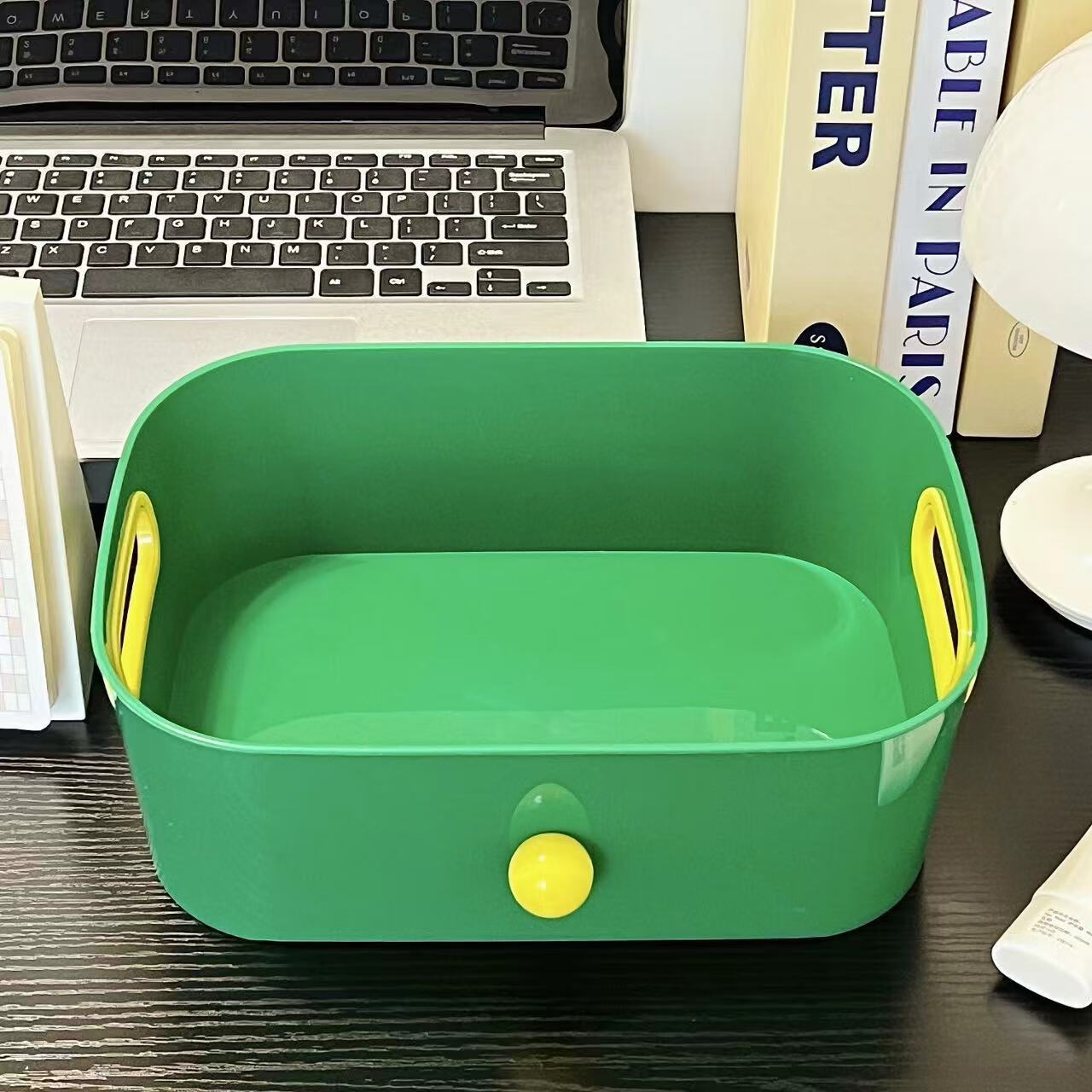 Fan Ye's Set of 3 Dopamine Storage Boxes Desktop Organizer Snack Basket Toy Bin Stationery Makeup Miscellaneous Items Holder 3