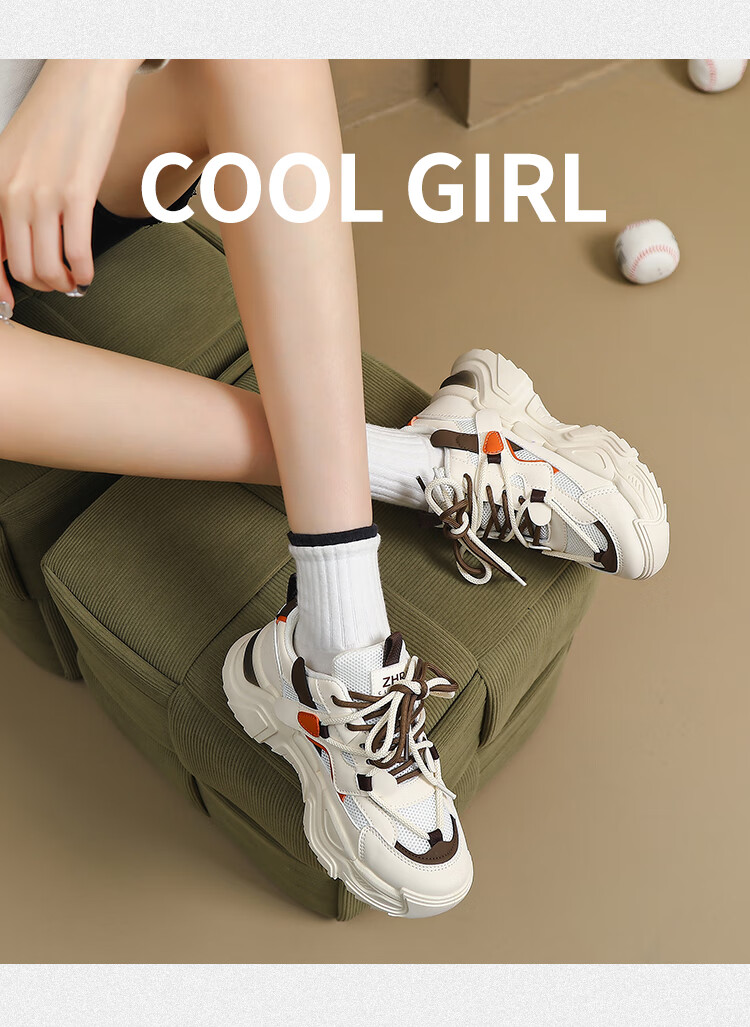 ZHR Dad Shoes, Women's Black Sneakers, Height-Increasing Thick-Soled Women's Shoes, Lightweight Comfortable Casual Shoes for Women, Breathable Jogging Shoes 19