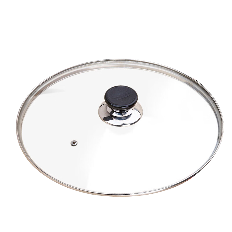MAXCOOK Glass Lid Wok Cover, 304 Stainless Steel Edged Frying Pan Cover, Hot Pot Cover, Steamer Lid, 34cm MCPJ9661