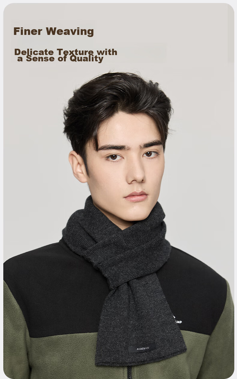 MISSION UV Sheep Wool Scarf for Men, Autumn And Winter Warm Neck Gaiter, Lightweight Outdoor Neck Warmer, Wearable Scarf 4