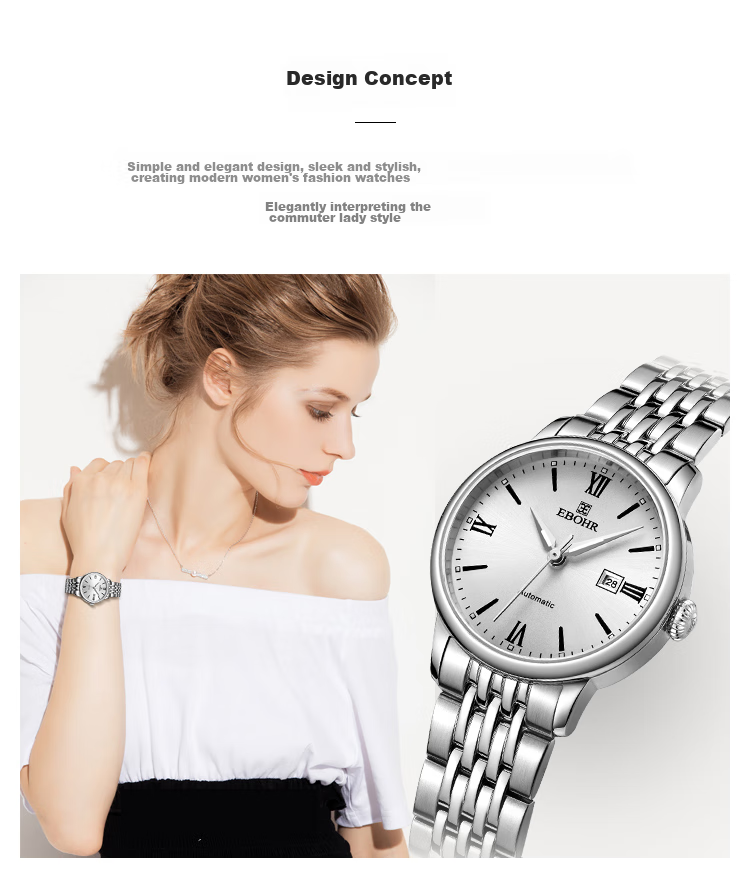 EBOHR Women's Master Series Watch, Exquisite Solid Mechanical Couple's Watch, Birthday And Holiday Gift, 36140121 2