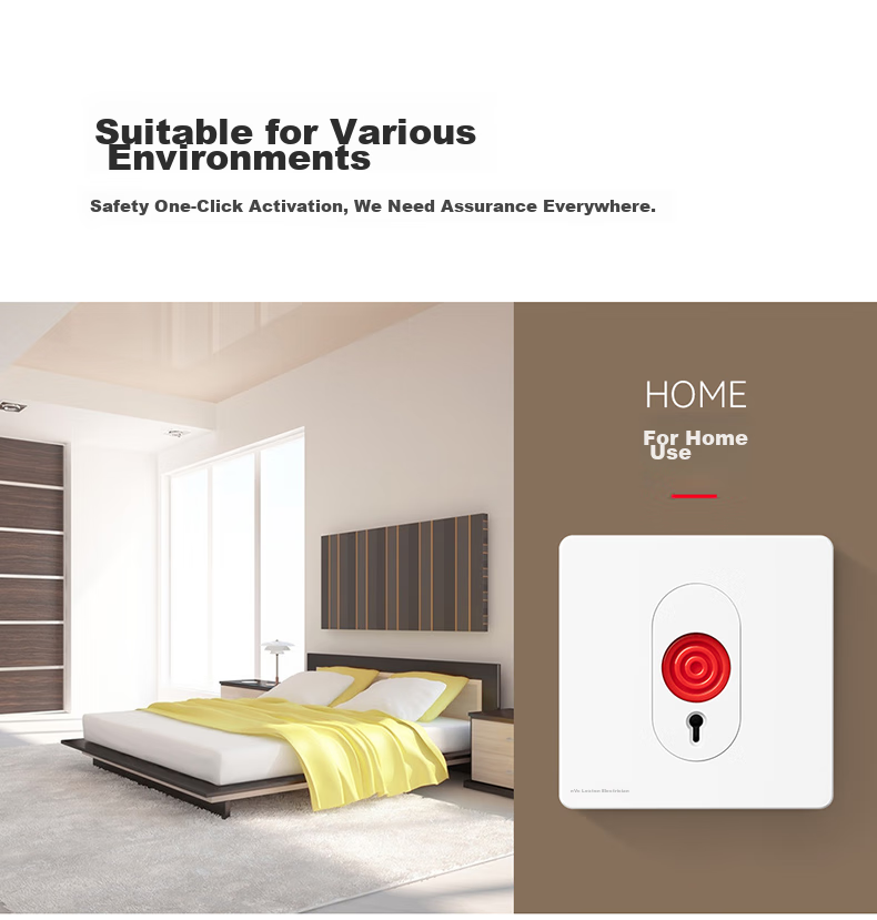NVCleishidiangong Switch Panel, Emergency Call Alarm Switch, Anti-Theft Alarm Panel, Glazed White 5