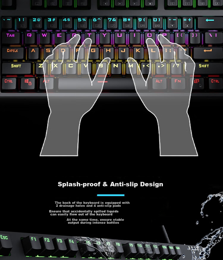 Lenovo K104 Wired Mechanical Blue Switch Keyboard with RGB Lighting Effects, Compatible with Lenovo Legion R9000P/Y7000 Gaming And Office Use, 104 Keys, PUBG Keyboard, Black Blue Switch 4