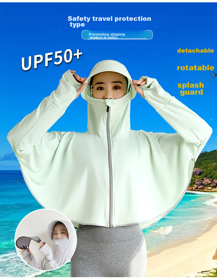 GLO-STORY Sun Protection Clothing for Women, Detachable Lens Sun Visor, Outdoor Driving UV Protection Coat, WST124073 4