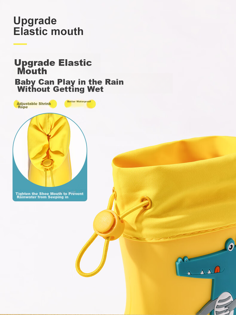 Tiantianzi Kids Rain Boots Waterproof Non-slip Wear-resistant Cartoon Rain Shoes for Boys and Girls Age 3-6 Kindergarten JD Self-operated 8