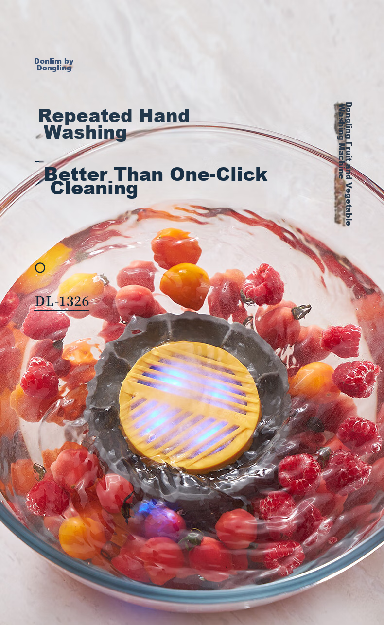Donlim Fruit And Vegetable Washer, Home Use Food Purifier, Antibacterial Bubbles, Wireless Dual-Chamber, Meat And Vegetable Separation Purification Upgraded Model DL-1271 3