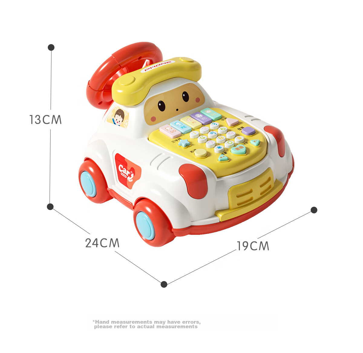 Xinge Children's Telephone Toy, Baby Early Education, Multifunctional Realistic Landline Phone, Car-Themed Birthday Gift for Toddlers 18