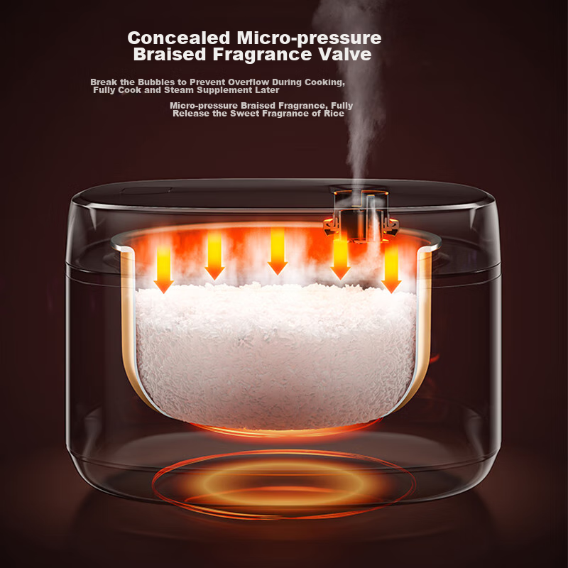 Midea Micro-Pressure Rice Cooker for 3-10 People, Large Capacity Household Electric Rice Cooker, Smart Reservation, Multi-Functional for Soup Cooking, Rice, Grains, Porridge, Versatile Pot, Metal Body