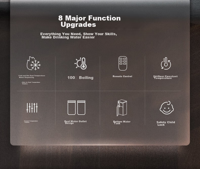 Anjier Tea Bar Machine for Home Use, High-End Living Room Water Dispenser And Boiler, All-In Cooling And Heating System, Bottom-Loading Automatic Constant Temperature Bottled Water Direct Drinking Machine 3481 3