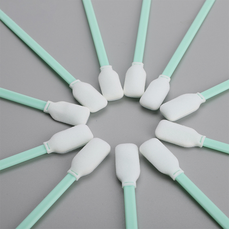 HANYANGCLEAN Dust-Free Cotton Swabs Industrial Purification Cotton Swabs Nozzle Lens Instrument Sponge Cleaning Sticks HY-505H4 (Flat Sponge Head 100pcs/Pack)