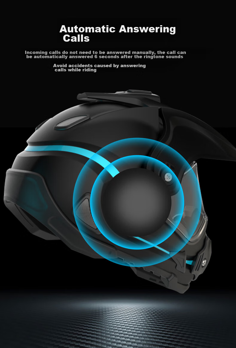 Dongfangxia DFX001 Motorcycle Helmet Bluetooth Headset, Full-Face And Half-Face, for Electric Bikes, Food Delivery, Riding, Built-In Integrated System 11
