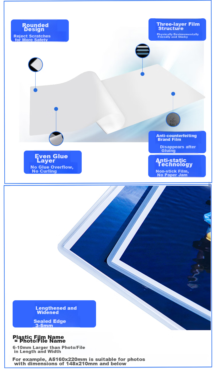 SAILS Laminating Pouches A5, 10 Mil Thick Laminating Film, Laminator Pouches, Laminating Paper, Laminating Sheets, Card Protectors, Laminating Film 8 Inch, 160x220MM, 100 Sheets 4