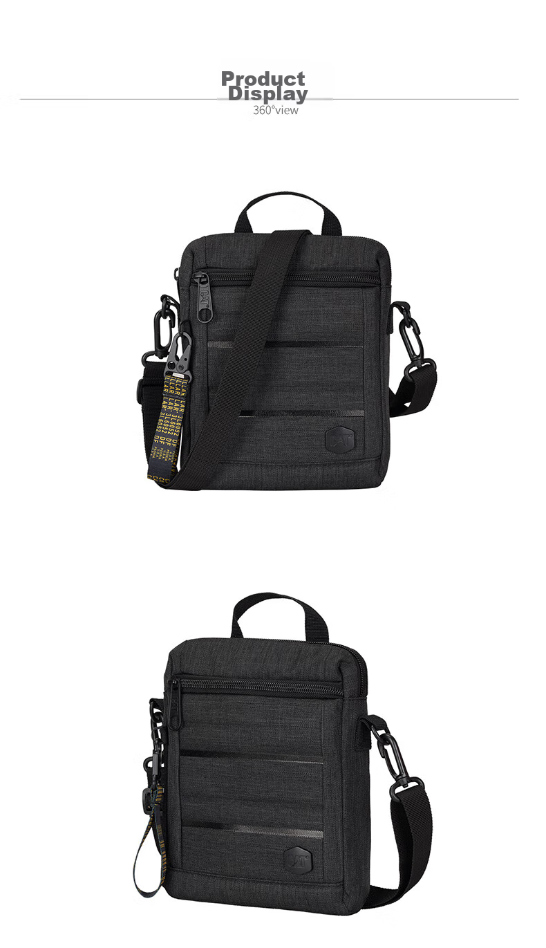 CAT Shoulder Crossbody Bag, Casual EVA Sports 7-Inch IPad Bag, Journalist Bag, Vertical Gift, Black, 84029 11