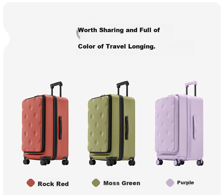 Bromen Bags Large Capacity Suitcase with Side Opening, Trolley Case, Travel Luggage, Password Lock, Celebrity Style, 24-Inch, Purple 25