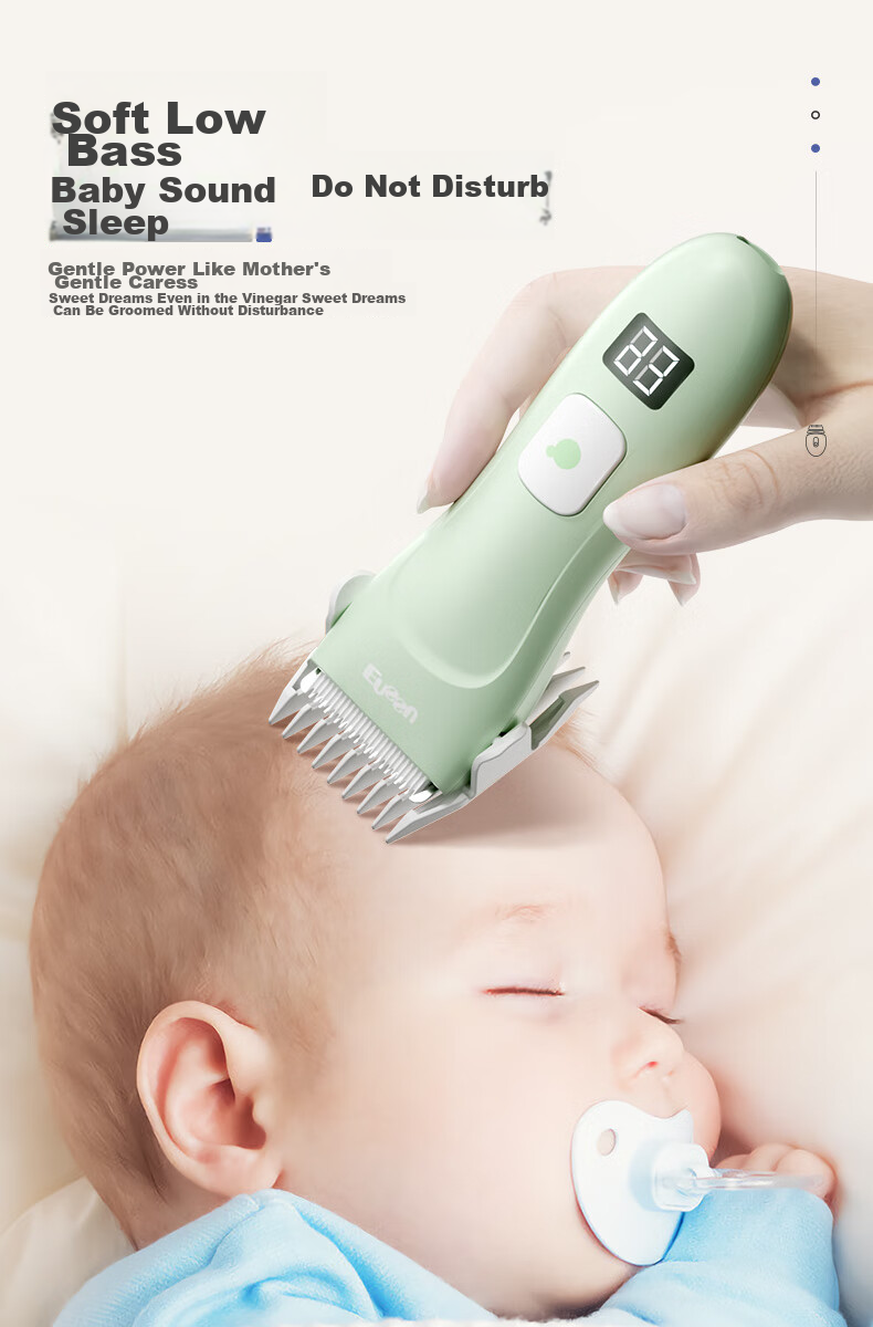 Enssu Baby Hair Clipper, Digital Display Low Noise Quiet Waterproof Children's Hair Trimmer Electric Shaver ES930A 3