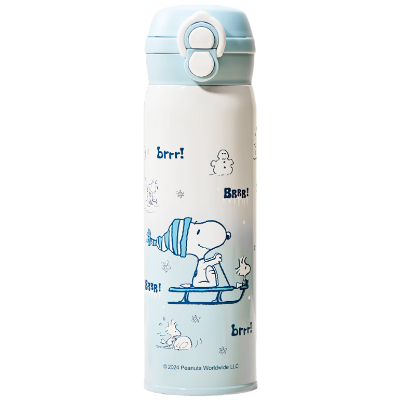 SNOOPY Children's Insulated Cup, for Elementary School Students' Daily Use, Drinking Water Bottle, 316 Stainless Steel Portable Cup with Straw, for Boys And Girls