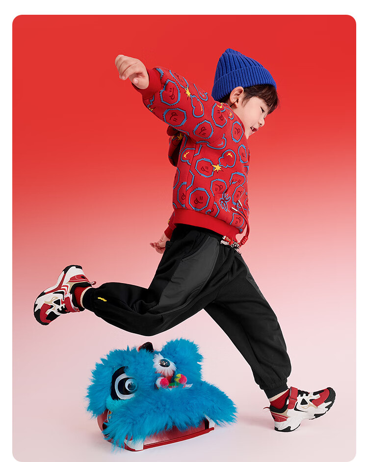 Balabala Kids Red Hoodie Sweatshirt Boys Girls 2025 New Spring Hooded New Year Top Baby Festival Outfit Trend 3