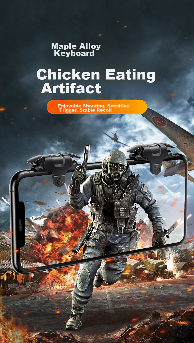 CangHua Chicken Dinner Pro: Mechanical Keyboard Triangular Action Mobile Game Assistant with Automatic Six-Finger Shooting And Gun Pressing for Peace Elite Dark Zone Breakout Games, External Device for Android And iOS 2