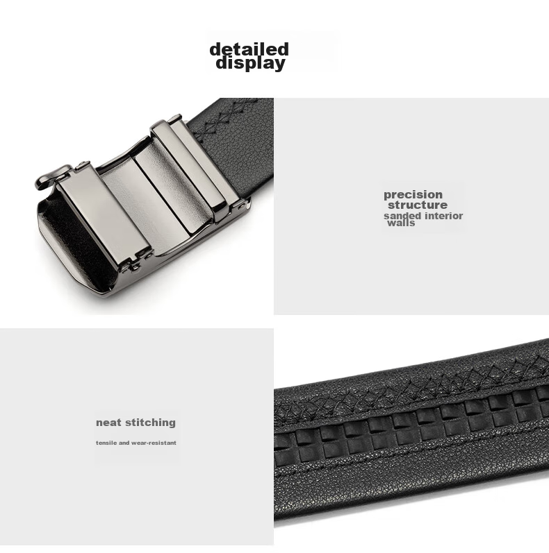 Aokang Men's Automatic Buckle Belt, Business Gift Box, Top-Grain Leather Trouser Belt, Birthday Gift for Husband 14