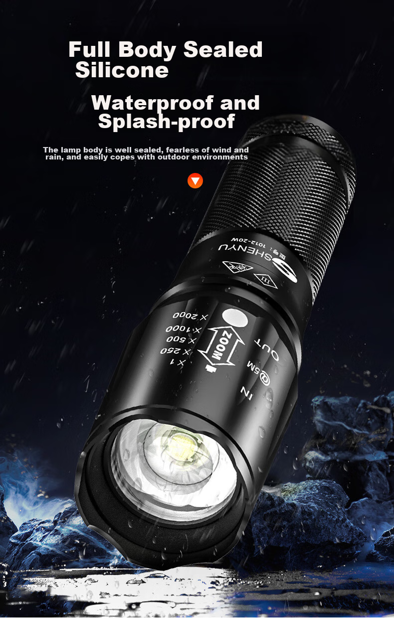 SHENYU Flashlight with Strong Beam, Long-Range, Rechargeable, Portable, Zoomable, Ultra-Bright, Waterproof, for Outdoor And Home Use, Emergency Lighting, Monkey Lamp 17