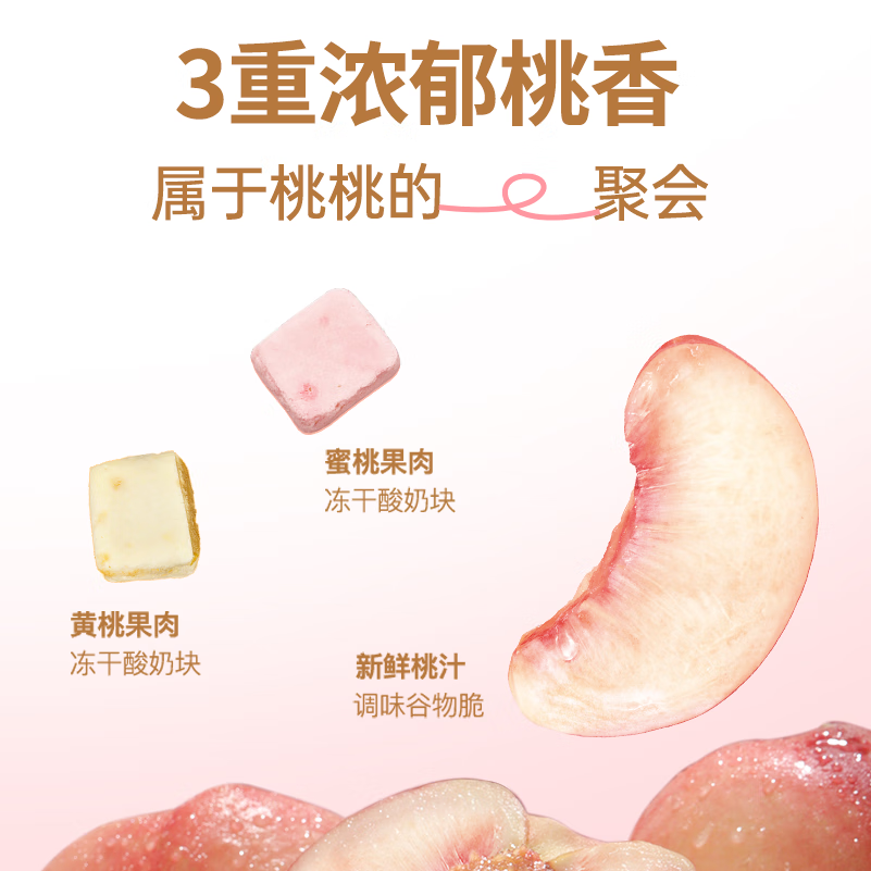 好麦多水果燕麦片酸奶桃桃400g营养早餐酸奶麦片即食轻卡零食代餐