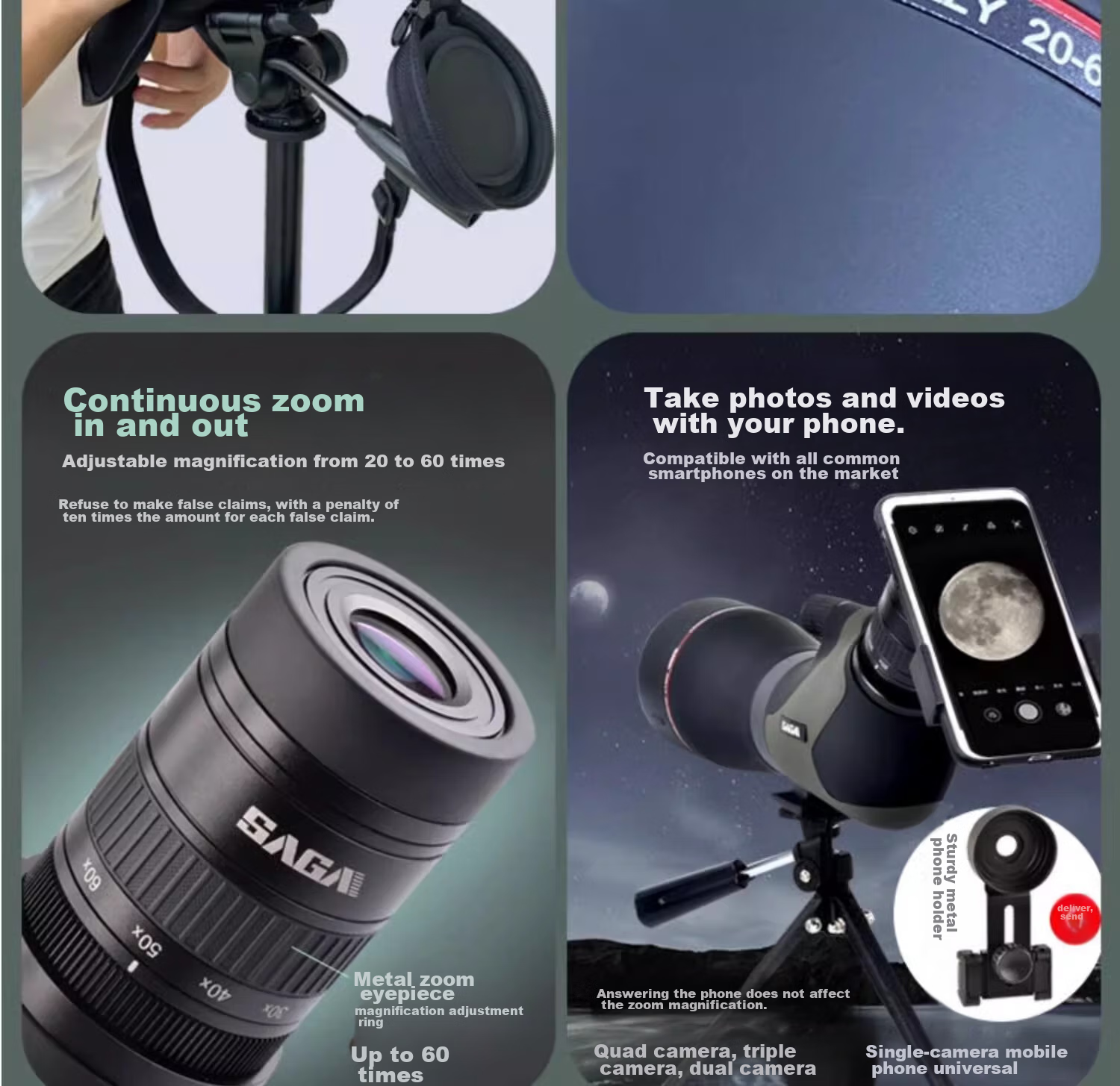 SAGA Binoculars And Monocular Astronomical Telescopes, Birdwatching Binoculars Dedicated Tripod Universal Tripod 22