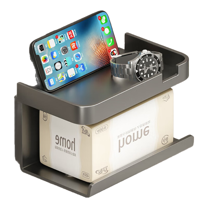 Hujia Toilet Paper Holder, Simple Bathroom Tissue Rack, Bathroom Phone Stand, Hand Towel Box