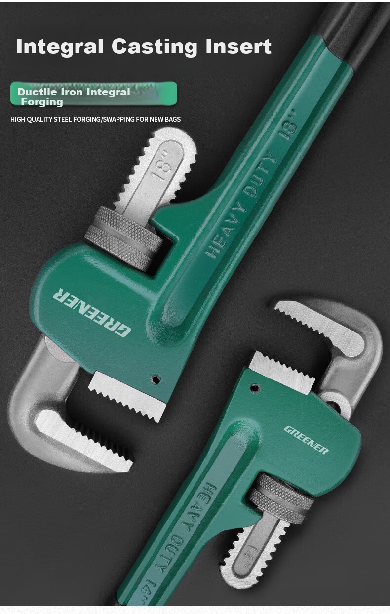 GREENER Pipe Wrench, Household Pliers, Multi-Functional Self-Locking Reinforced Plastic-Coated Pipe Wrench, 18 Inches 4