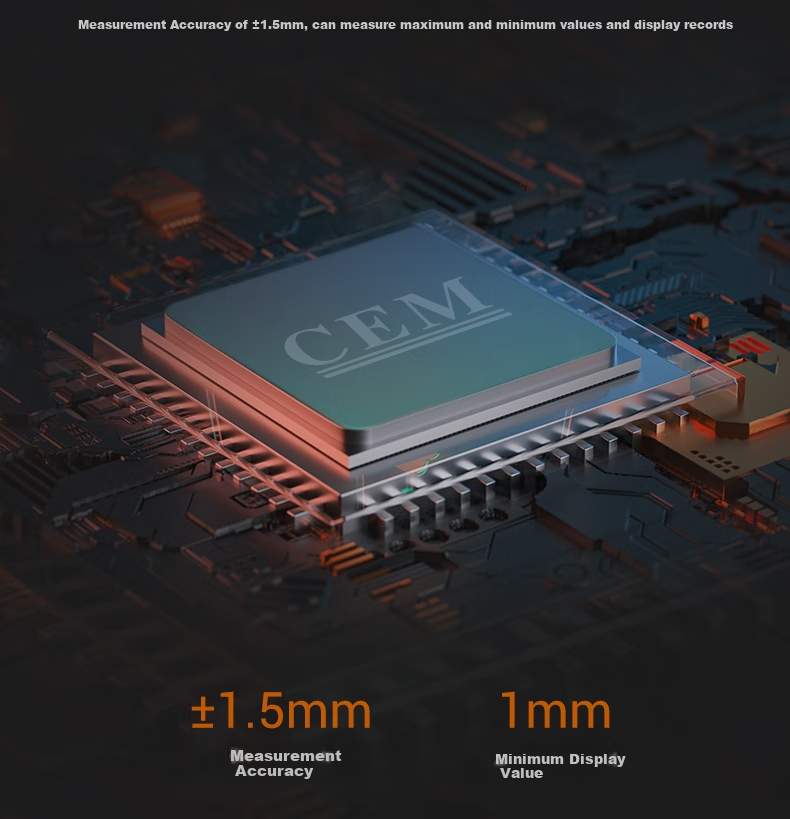 CEM LDM-120C Laser Distance Meter, High-Precision Laser Infrared Room Measuring Device, Electronic Ruler with Voice Playback, USB Direct Charging 8