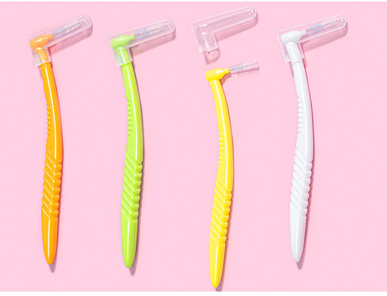 FAWNMUM L-Shaped Interdental Brush, Back Row Toothbrush, Dental Floss Brush, Teeth Cleaning Sss, 10 Pieces in Total (Random Packaging) 14