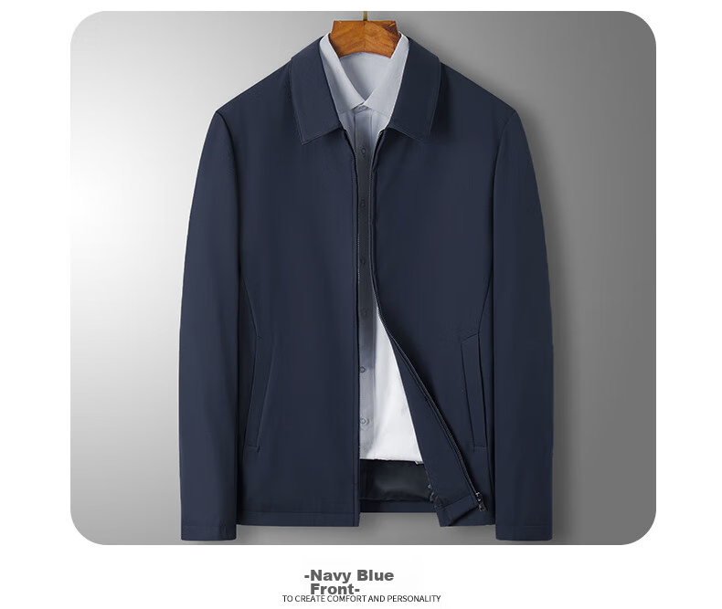Hengyuanxiang Administrative Jacket for Men, Spring And Autumn Season, Middle-Aged Men's Business Casual Dad's Outerwear, Middle-Aged And Elderly Men's Clothing, Lapel Top 24