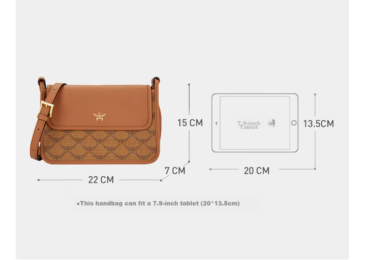MCM HIMMEL Small Messenger Bag Shoulder Crossbody Bag Commuter Handbag for Women, Cognac Color 1