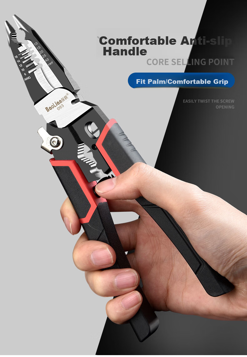 Baolian 9-In Multifunctional Wire Stripping Pliers, Electrician's Needle-Nose Pliers, Wire Stripper, Cable Peeler, Wire Cutter, Versatile Electrician's Specialized Tool 11